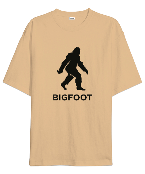 Tisho - Koca Ayak - Big Foot - Yeti v2 Camel Oversize Unisex Tişört