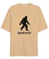 Koca Ayak - Big Foot - Yeti v2 Camel Oversize Unisex Tişört - Thumbnail