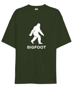 Koca Ayak - Big Foot - Yeti v2 Haki Yeşili Oversize Unisex Tişört