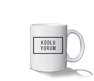 KODLU YORUM Beyaz Kupa Bardak