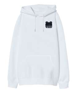 Köklem Beyaz Oversize Unisex Kapüşonlu Sweatshirt