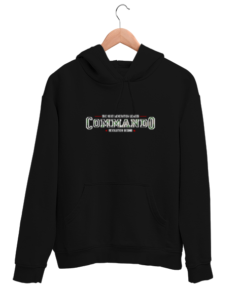 Tisho - Komando - Commando v2 Siyah Unisex Kapşonlu Sweatshirt