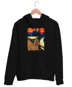 Komik Çığlık Tablosu - Kurabiye Siyah Unisex Kapşonlu Sweatshirt