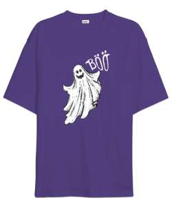 Komik Hayalet - Ghost - Böö Mor Oversize Unisex Tişört