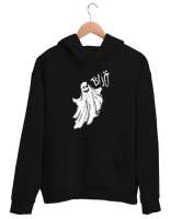 Komik Hayalet - Ghost - Böö Sırt Taraflı Siyah Unisex Kapşonlu Sweatshirt - Thumbnail