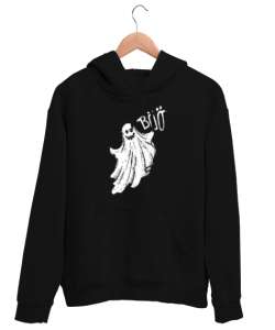 Komik Hayalet - Ghost - Böö Sırt Taraflı Siyah Unisex Kapşonlu Sweatshirt