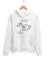 Komik Karikatür Balık Sohbeti - Fish Beyaz Unisex Kapşonlu Sweatshirt - Thumbnail