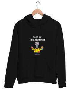  Komik Laboratuvar Deneyi Siyah Unisex Kapşonlu Sweatshirt