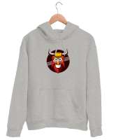 Komik Viking Savaşçısı Gri Unisex Kapşonlu Sweatshirt - Thumbnail