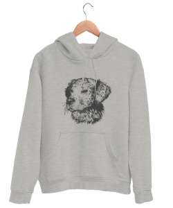 Köpek Gri Unisex Kapşonlu Sweatshirt