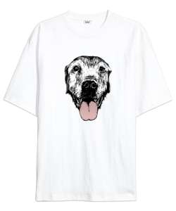 Köpek Kafası - Dog Beyaz Oversize Unisex Tişört