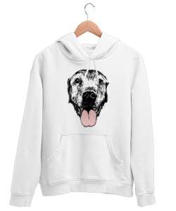 Köpek Kafası - Dog Beyaz Unisex Kapşonlu Sweatshirt