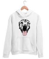 Köpek Kafası - Dog Beyaz Unisex Kapşonlu Sweatshirt - Thumbnail