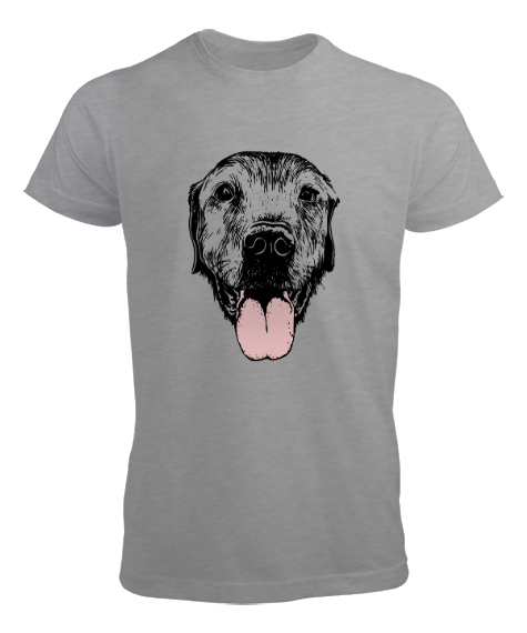 Tisho - Köpek Kafası - Dog Gri Erkek Tişört