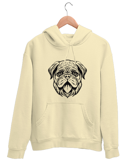 Tisho - Köpek Krem Unisex Kapşonlu Sweatshirt