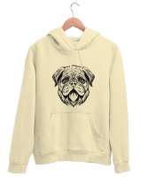 Köpek Krem Unisex Kapşonlu Sweatshirt - Thumbnail