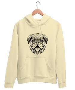 Köpek Krem Unisex Kapşonlu Sweatshirt