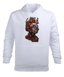 Korkunç Fantezi Illustration Sanat Tasarımı Beyaz Erkek Kapüşonlu Hoodie Sweatshirt