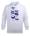 Korkunç gülen suratlar Beyaz Erkek Kapüşonlu Hoodie Sweatshirt