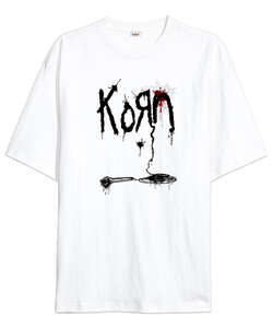 Korn Beyaz Oversize Unisex Tişört