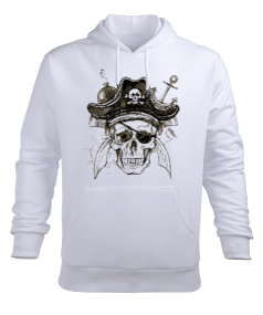 Korsan Kafatası Erkek Kapüşonlu Hoodie Sweatshirt