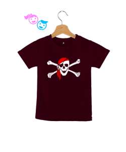 Korsan Kafatası - Pirate Skull Bordo Çocuk Unisex