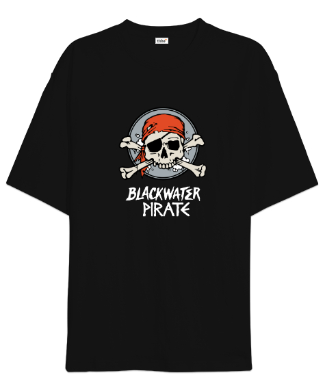 Tisho - Korsan Kafatası - Pirate Skull Siyah Oversize Unisex Tişört