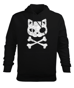 Korsan Kedi - Pirate Cat Erkek Kapüşonlu Hoodie Sweatshirt