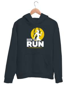 Koşmak için Doğmuş - Run Woman Füme Unisex Kapşonlu Sweatshirt