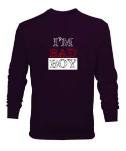 Kötü Çocuk - Im Bad Boy Koyu Mor Erkek Sweatshirt