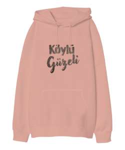 Köylü Güzeli Yavru Ağzı Oversize Unisex Kapüşonlu Sweatshirt