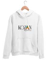 Kozan Agency Beyaz Unisex Kapşonlu Sweatshirt - Thumbnail