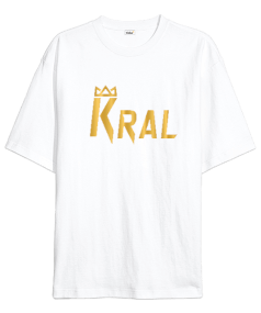 Kral Beyaz Oversize Unisex Tişört