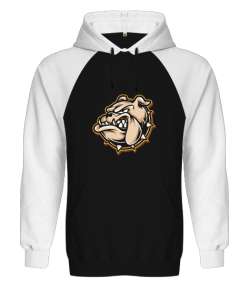 Kral bulldog baskılı Siyah/Beyaz Orjinal Reglan Hoodie Unisex Sweatshirt