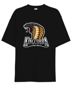 Kral Kobra - King Cobra Siyah Oversize Unisex Tişört