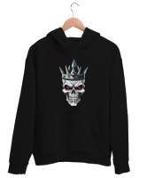 Kral Kurukafa - King Skull Siyah Unisex Kapşonlu Sweatshirt - Thumbnail