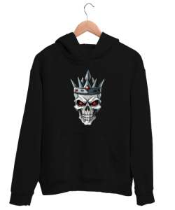 Kral Kurukafa - King Skull Siyah Unisex Kapşonlu Sweatshirt