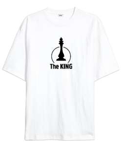 Kral - Şah - The King - Satranç Beyaz Oversize Unisex Tişört