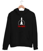 Kral - Şah - The King - Satranç Siyah Unisex Kapşonlu Sweatshirt - Thumbnail