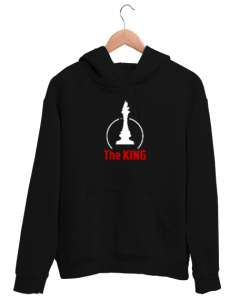 Kral - Şah - The King - Satranç Siyah Unisex Kapşonlu Sweatshirt