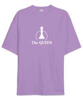 Kraliçe - The Queen - Satranç Lila Oversize Unisex Tişört - Thumbnail