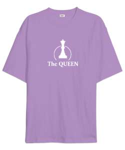 Kraliçe - The Queen - Satranç Lila Oversize Unisex Tişört