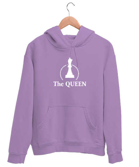 Tisho - Kraliçe - The Queen - Satranç Lila Unisex Kapşonlu Sweatshirt