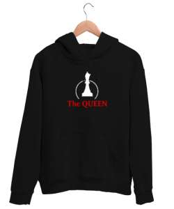 Kraliçe - The Queen - Satranç Siyah Unisex Kapşonlu Sweatshirt