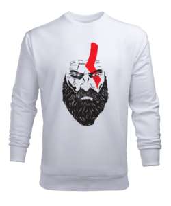 Kratos Beyaz Erkek Sweatshirt