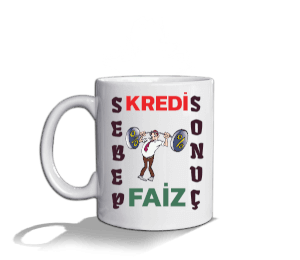 KREDİ FAİZ Beyaz Kupa Bardak