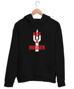 Kucaklayıcı Değilim - Kaktüs Dikenleri Siyah Unisex Kapşonlu Sweatshirt