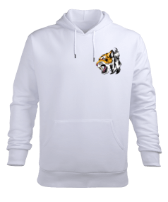 KÜKREYEN KAPLAN DESENLİ Erkek Kapüşonlu Hoodie Sweatshirt