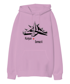 kurşun adres sormazki pembe Oversize Unisex Kapüşonlu Sweatshirt