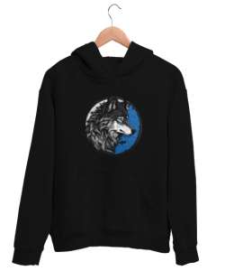 Kurt Siyah Unisex Kapşonlu Sweatshirt